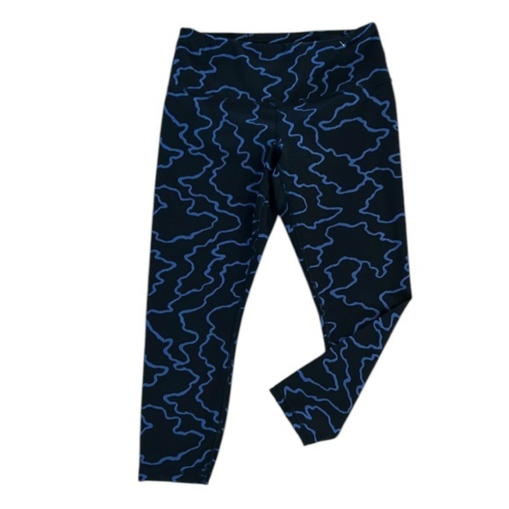 Athleta 7/8 inch tights size small textured blue black